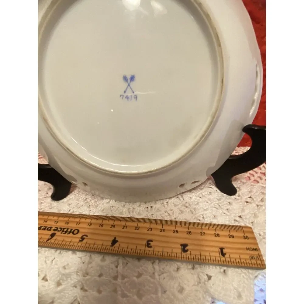 Vintage Arnart Eisenhower Porcelain Dish‎ with Gold Handles Double Arrows Japan